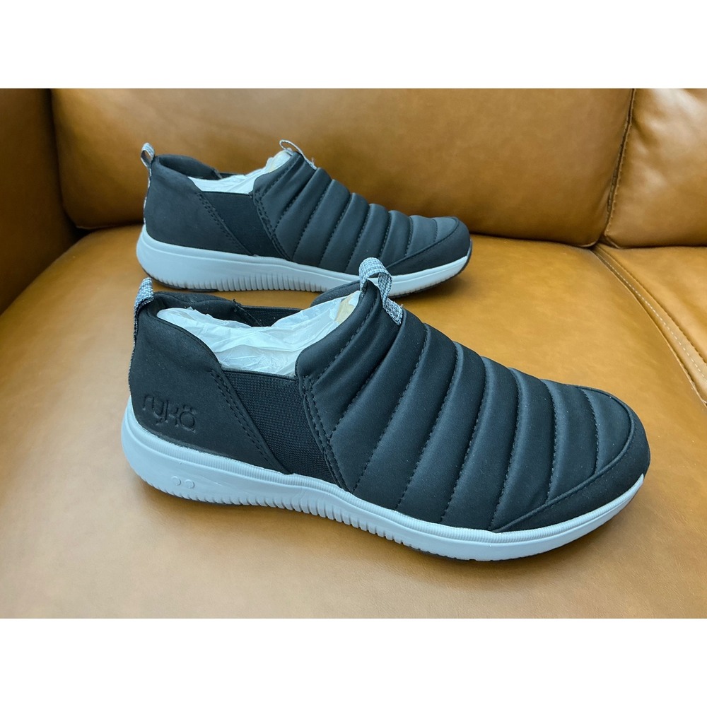 Ryka Pursuit Slip On Sneakers Womens 7.5M Black Quilted Puffer Shoes
